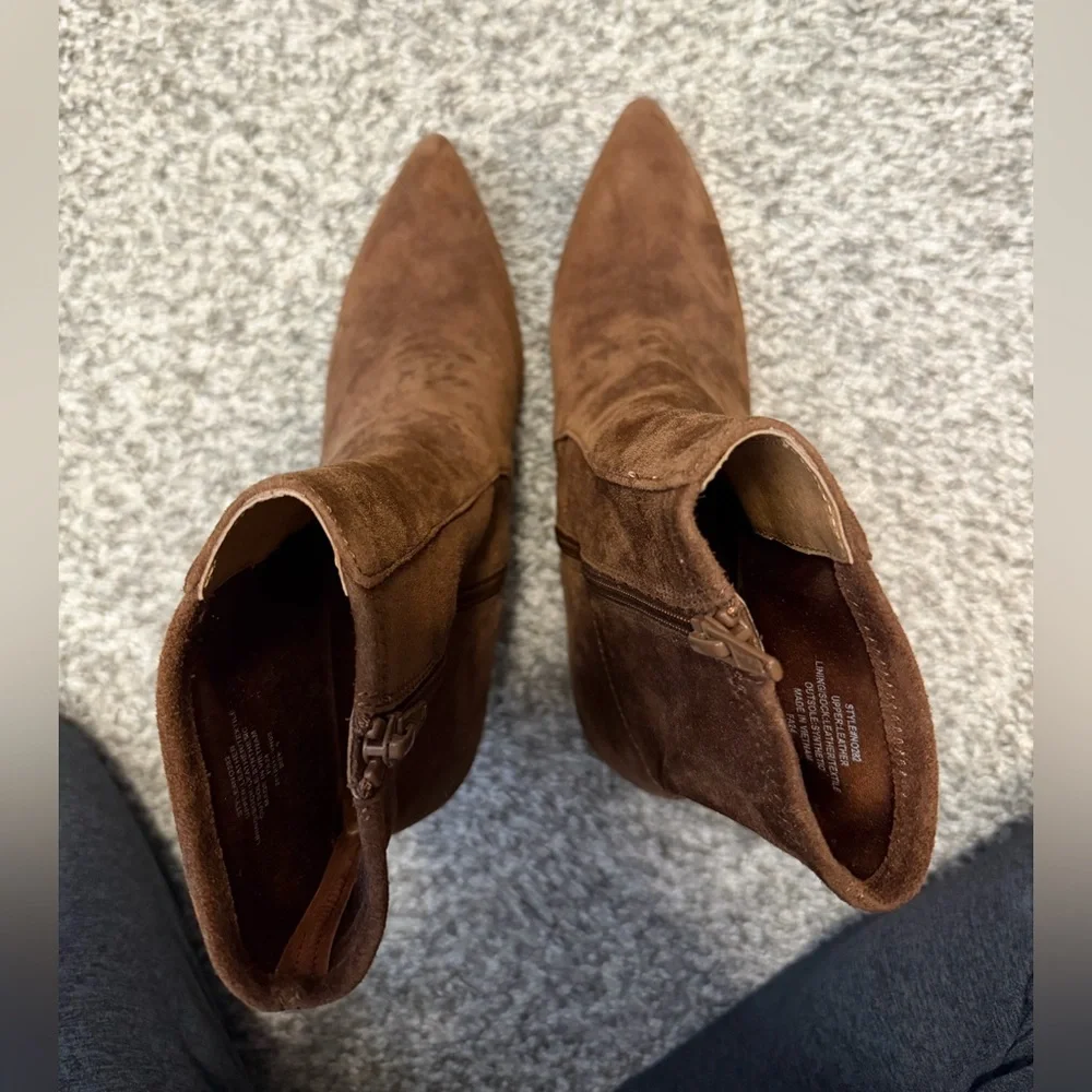 Madewell Justine ankle boot - suede dark coffee size 9 - Picture 4 of 10